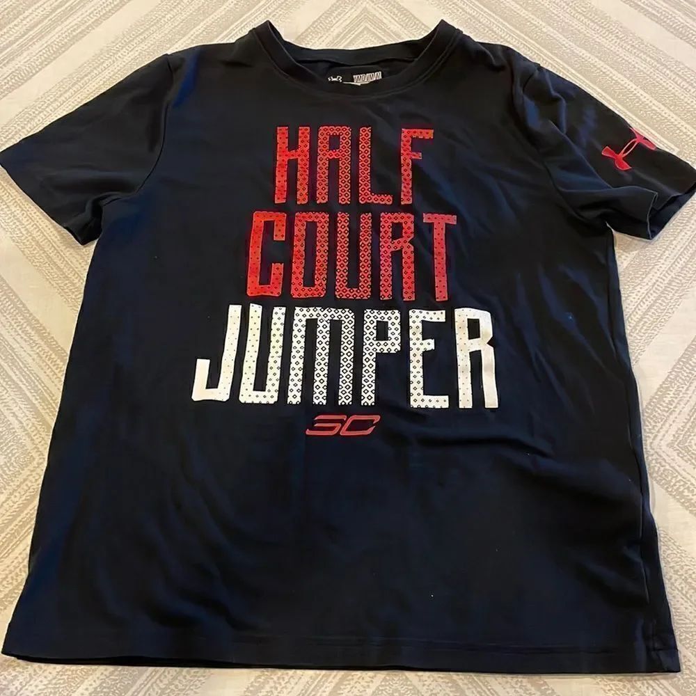 Under Armour Boys Half Court Jumper Black T-Shirt